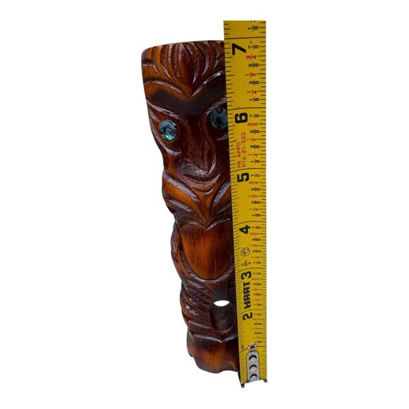 Hand Carved Maori Teko Teko Wooden Statue Ancestral Art From New Zealand 7" Tiki - Picture 4 of 9